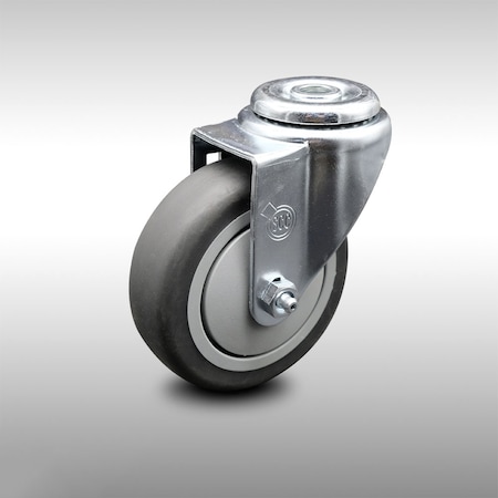 Service Caster 4 Inch SS Thermoplastic Rubber Wheel Swivel Bolt Hole Caster SCC-SSBH20S414-TPRB